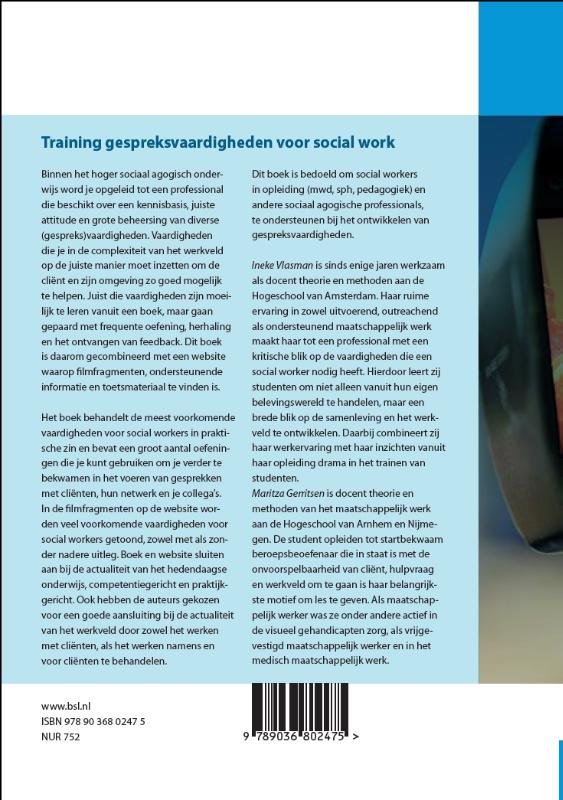 Achterkant van Training gespreksvaardigheden voor social work