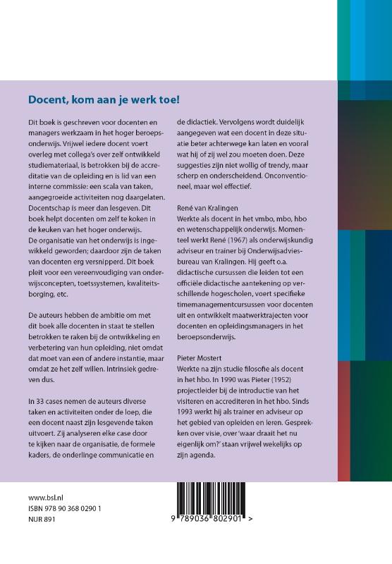 Achterkant van Docent, kom aan je werk toe!