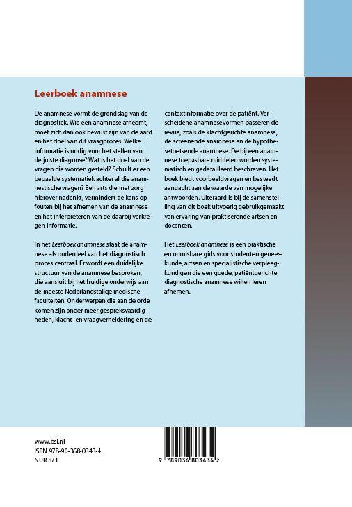Achterkant van Leerboek anamnese