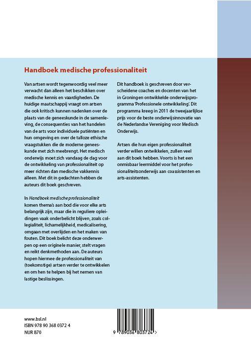 Achterkant van Handboek medische professionaliteit