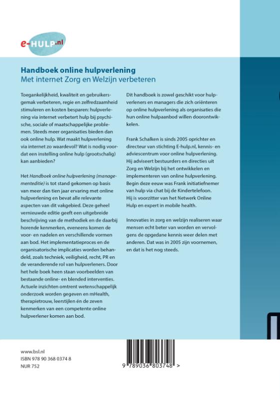 Achterkant van Handboek online hulpverlening