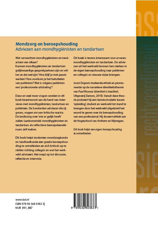 Achterkant van Mondzorg en beroepshouding
