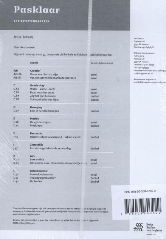 Achterkant van set 39