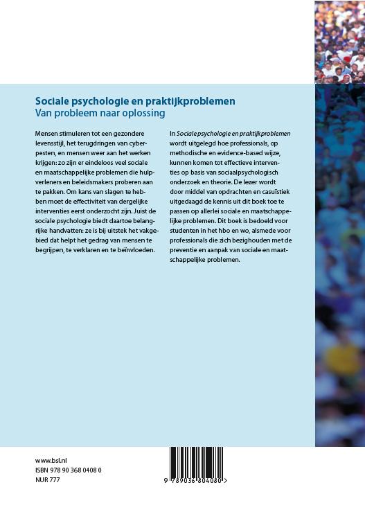 Achterkant van Sociale psychologie en praktijkproblemen