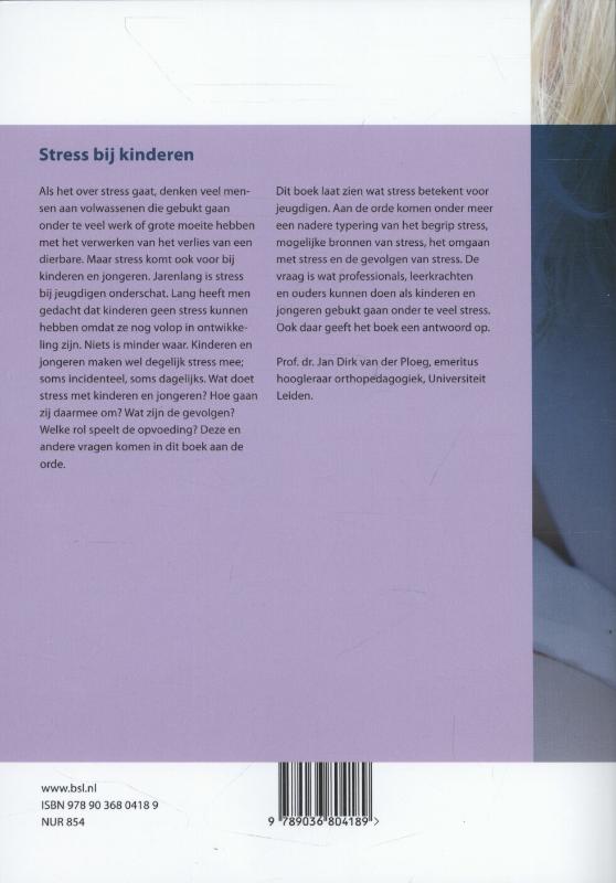 Achterkant van Stress bij kinderen