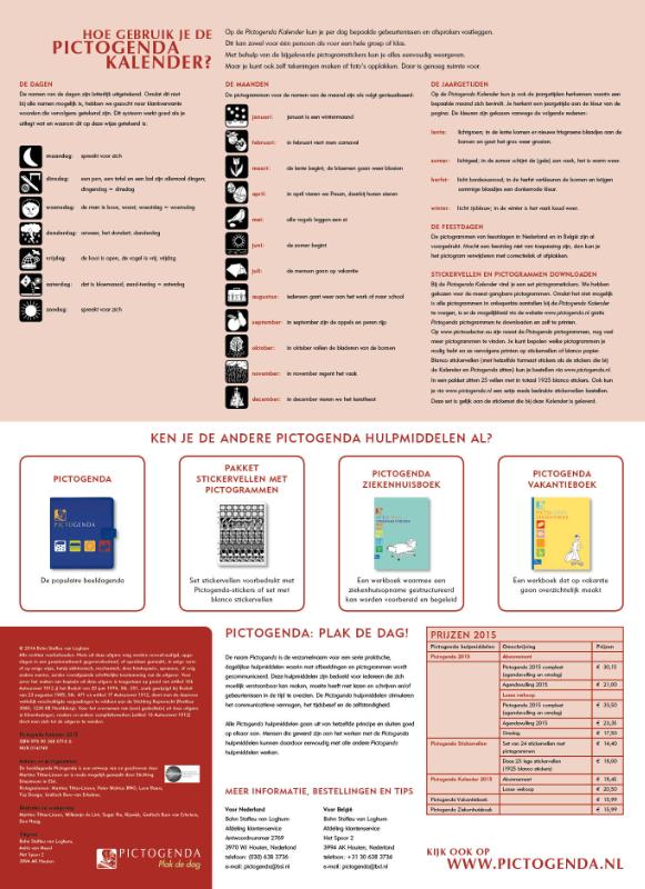 Achterkant van Pictogenda kalender 2015