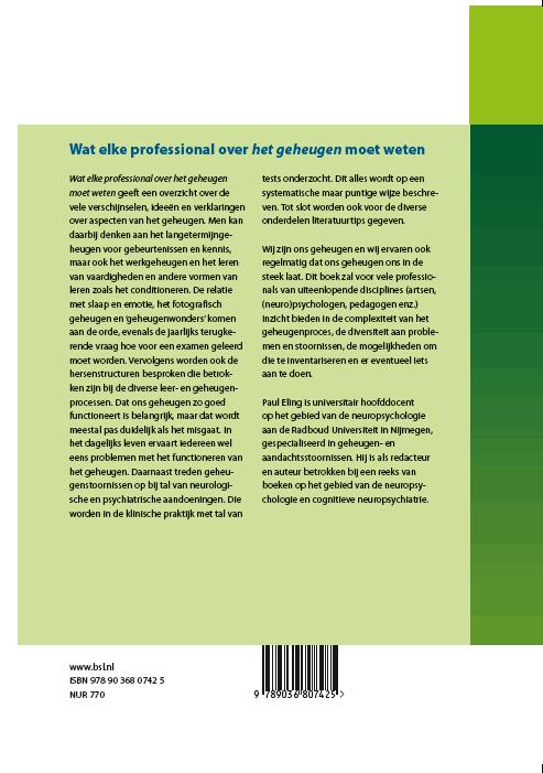 Achterkant van Wat elke professional over het geheugen moet weten