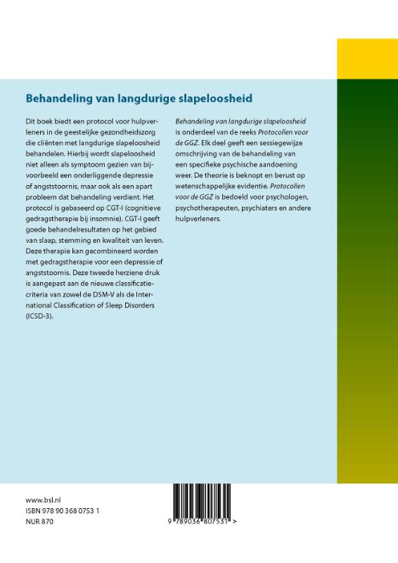 Achterkant van Behandeling van langdurige slapeloosheid