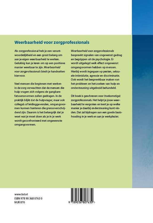 Achterkant van Weerbaarheid voor zorgprofessionals