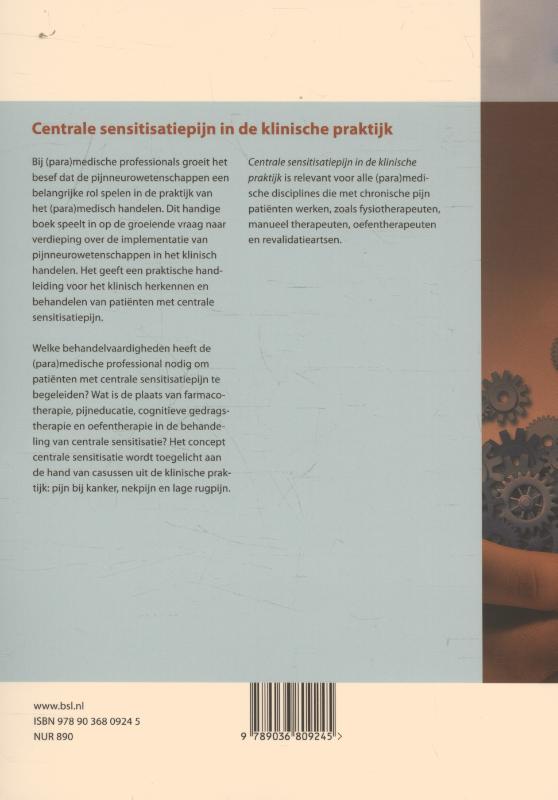 Achterkant van Centrale sensitisatiepijn in de klinische praktijk