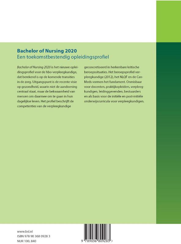 Achterkant van Bachelor of Nursing 2020