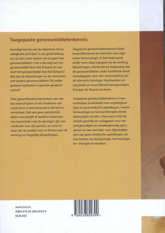 Achterkant van Toegepaste geneesmiddelenkennis