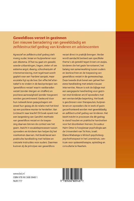 Achterkant van Geweldloos verzet in gezinnen