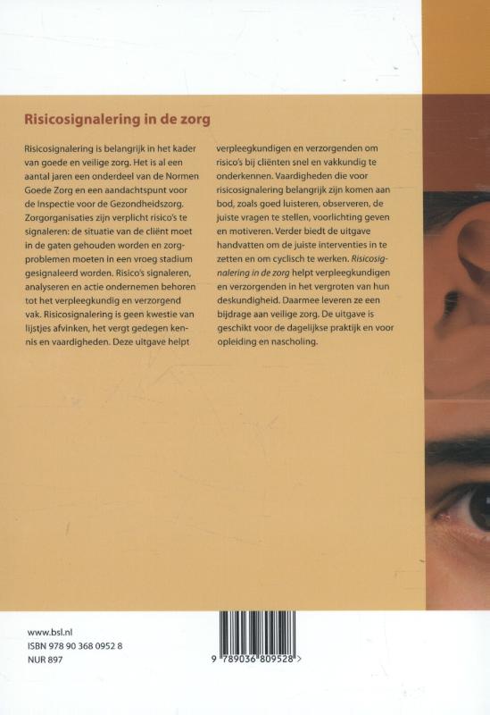 Achterkant van Risicosignalering in de zorg