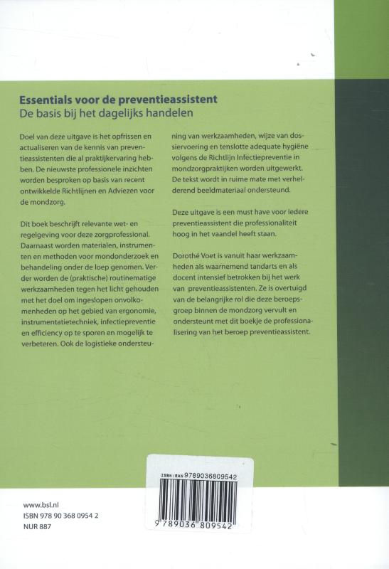 Achterkant van Essentials voor de preventieassistent
