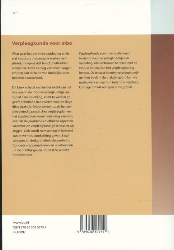 Achterkant van Verpleegkunde voor mbo