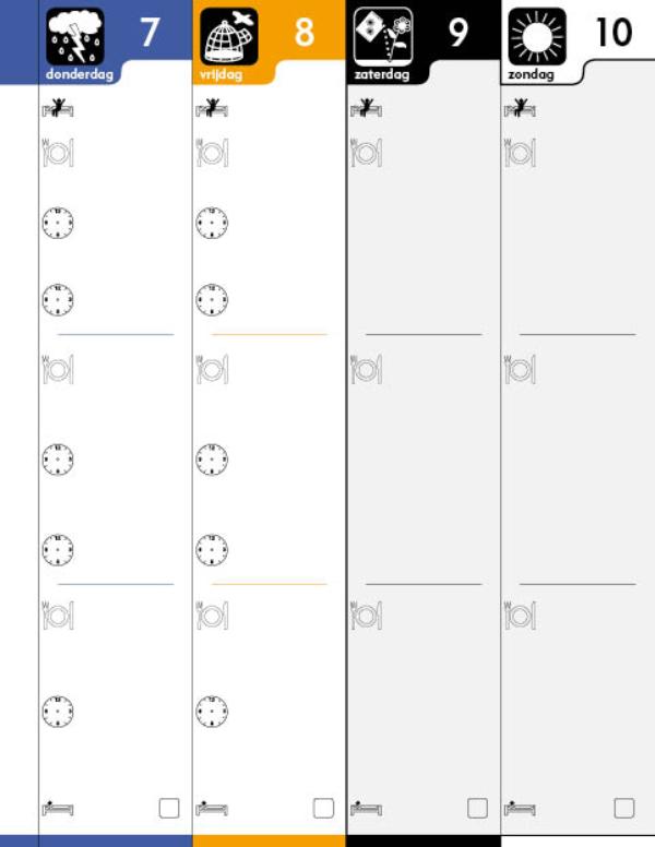Achterkant van Pictogenda agendavulling 2016