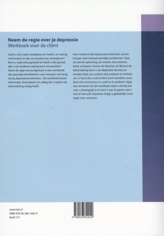 Achterkant van Neem de regie over je depressie