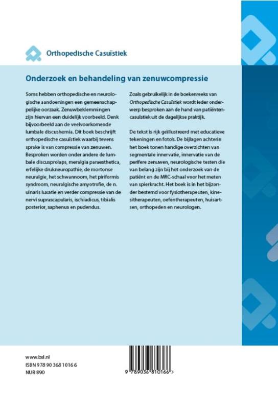 Achterkant van Onderzoek en behandeling van zenuwcompressie