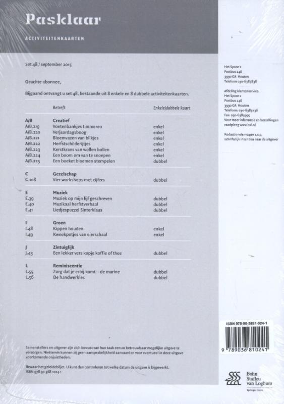 Achterkant van Pasklaar activiteitenkaarten set 48