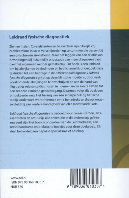 Achterkant van Leidraad fysische diagnostiek