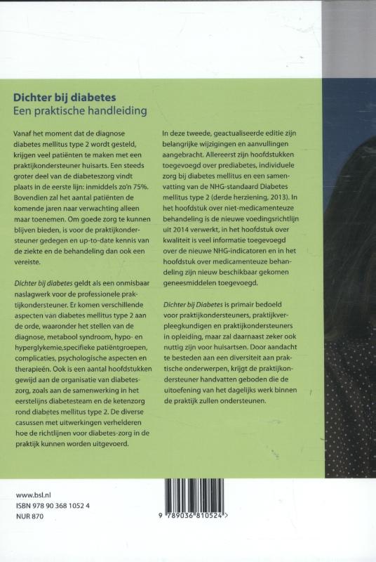 Achterkant van Dichter bij diabetes