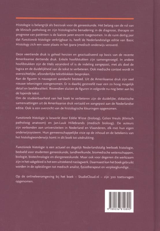 Achterkant van Junqueira's functionele histologie