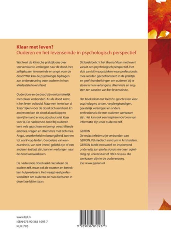 Achterkant van Klaar met leven?