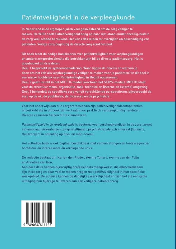 Achterkant van Patiëntveiligheid in de verpleegkunde