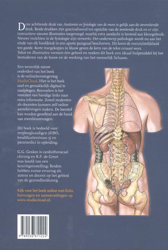 Achterkant van Anatomie en fysiologie van de mens + StudieCloud