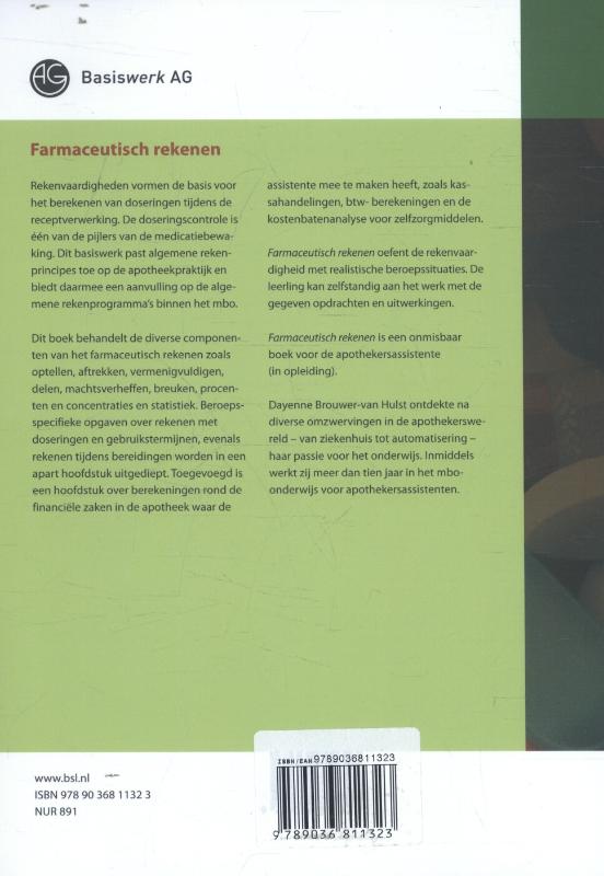 Achterkant van Farmaceutisch rekenen