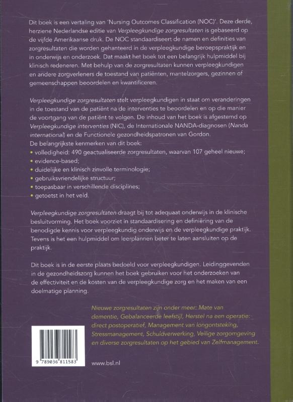 Achterkant van Verpleegkundige zorgresultaten