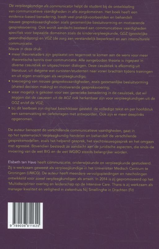 Achterkant van De verpleegkundige als communicator
