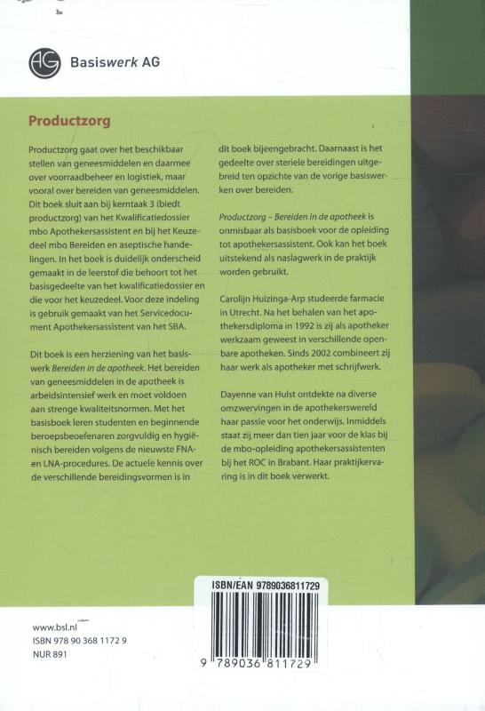 Achterkant van Productzorg