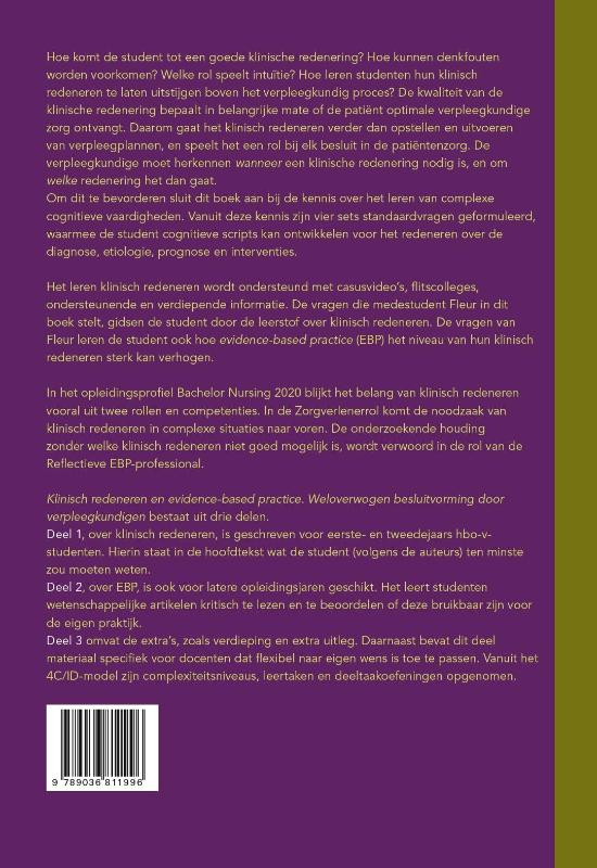 Achterkant van Klinisch redeneren en evidence-based practice