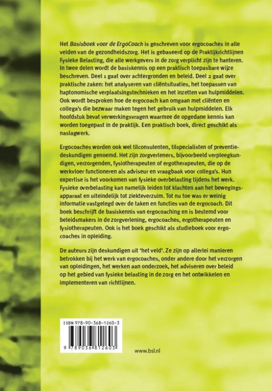 Achterkant van Basisboek voor de ErgoCoach