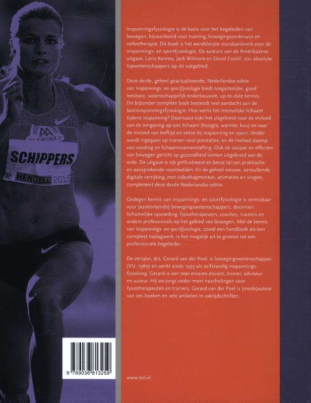 Achterkant van Inspannings- en sportfysiologie