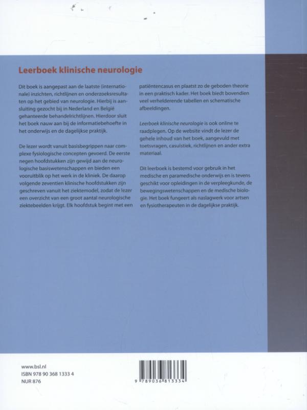 Achterkant van Leerboek klinische neurologie