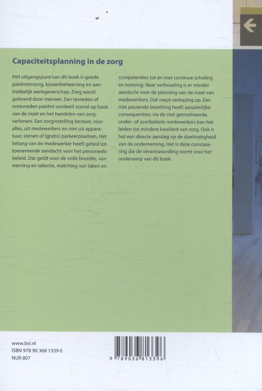 Achterkant van Capaciteitsplanning in de zorg
