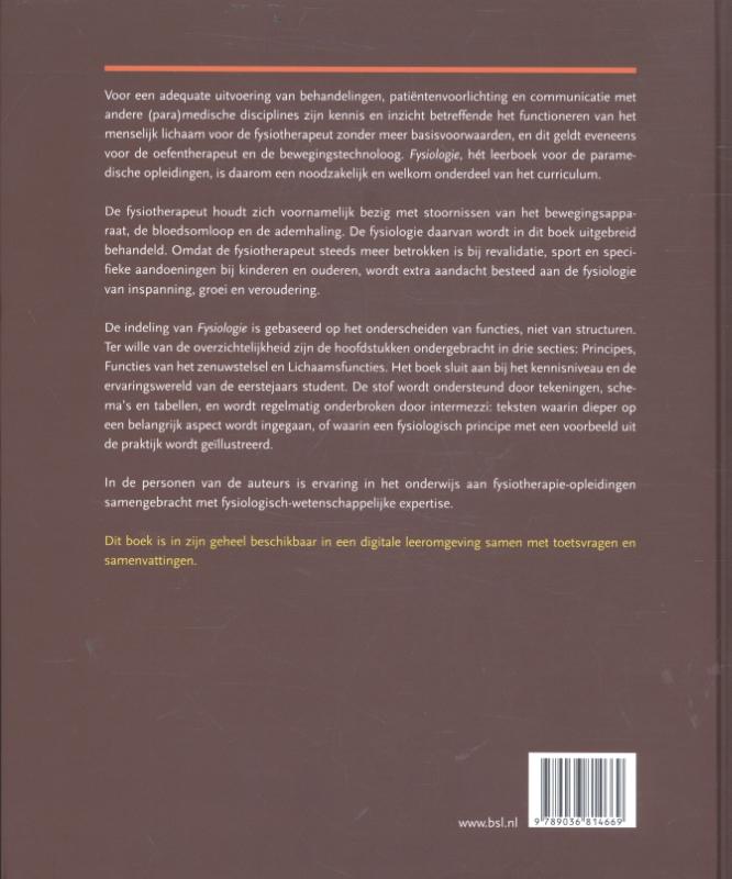 Achterkant van Fysiologie