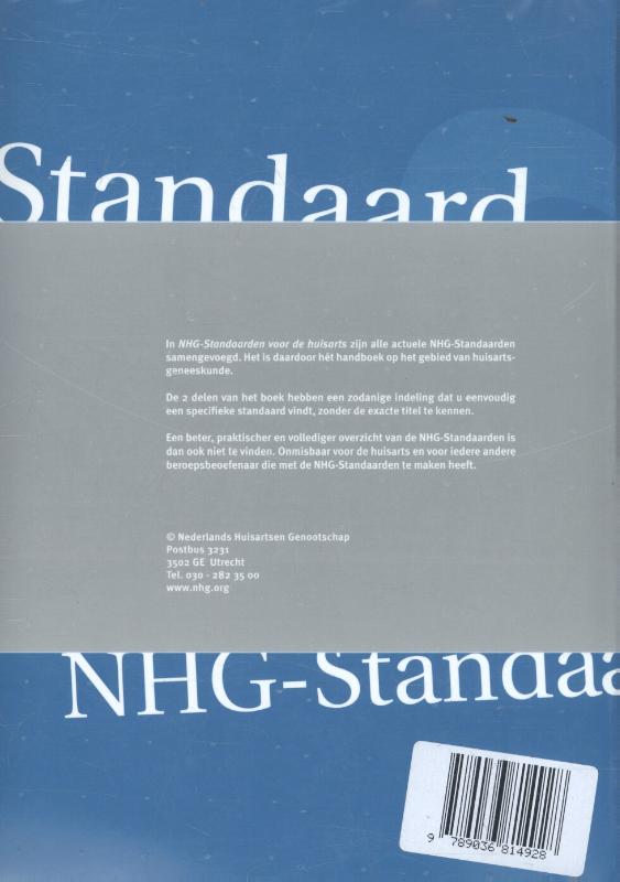Achterkant van NHG-Standaarden voor de huisarts 2017