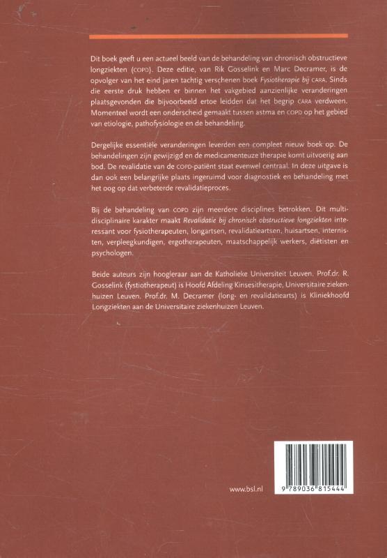 Achterkant van Revalidatie bij chronisch obstructieve longziekten