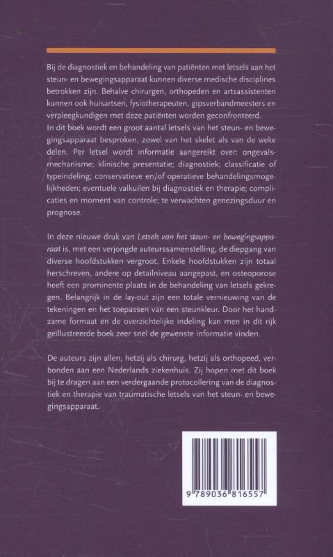 Achterkant van Letsels van het steun- en bewegingsapparaat