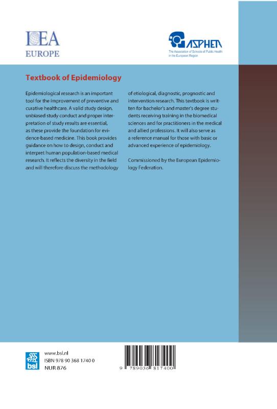 Achterkant van Textbook of Epidemiology