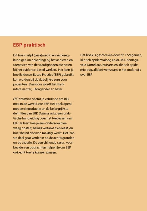 Achterkant van EBP praktisch
