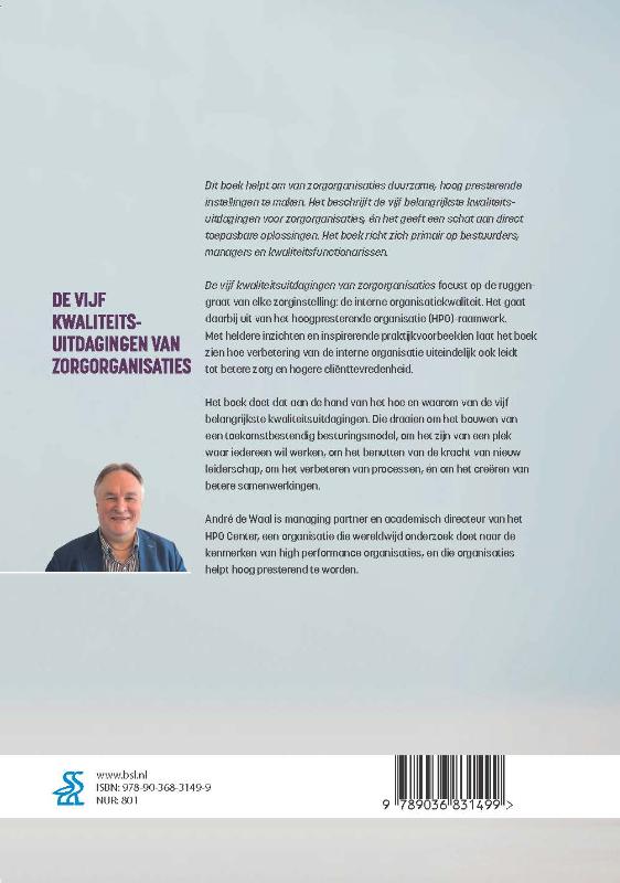 Achterkant van De vijf kwaliteitsuitdagingen van zorgorganisaties