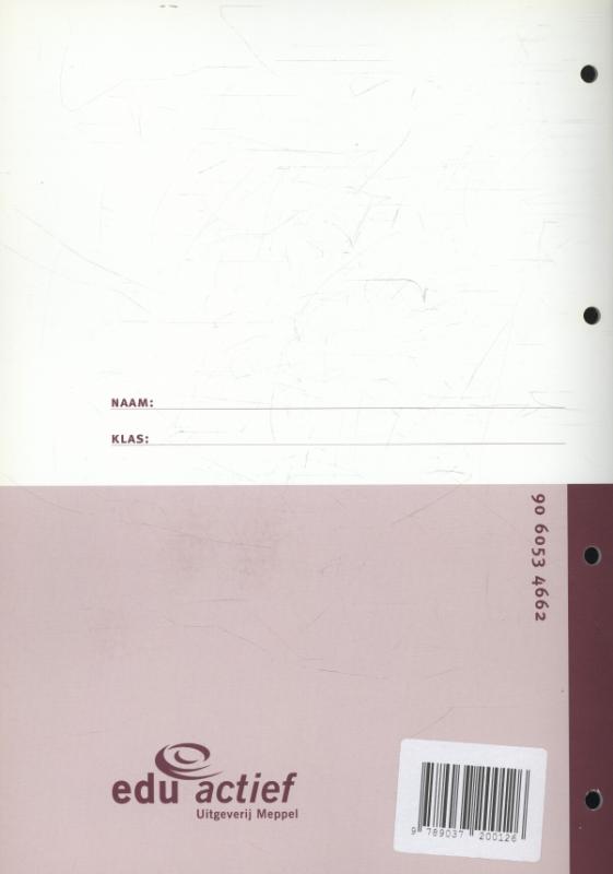 Achterkant van Instructie-/werkboek