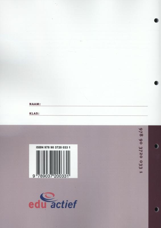 Achterkant van Instructie-/werkboek