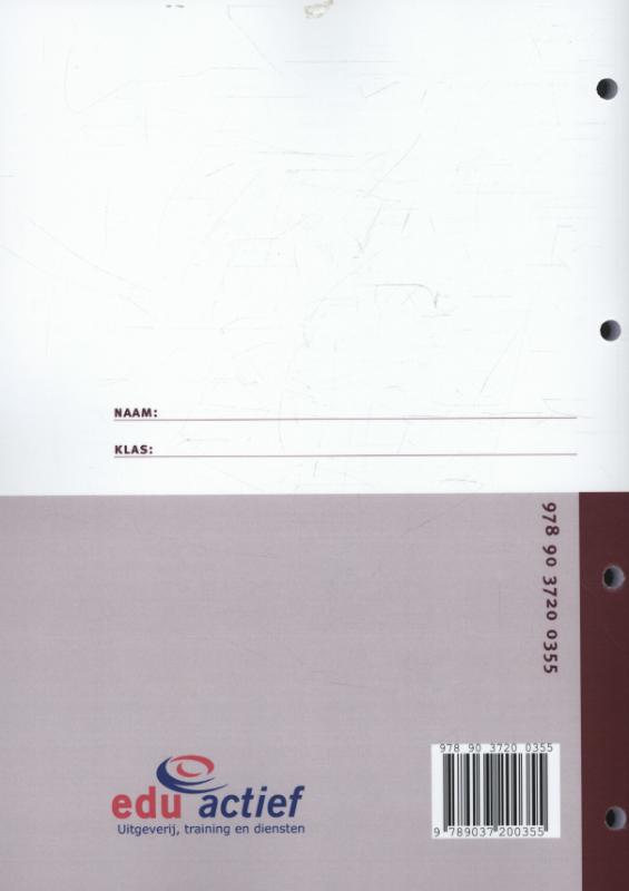 Achterkant van Instructie-/werkboek