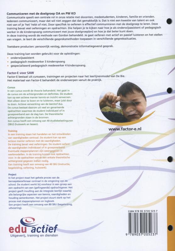 Achterkant van Traning werkboek